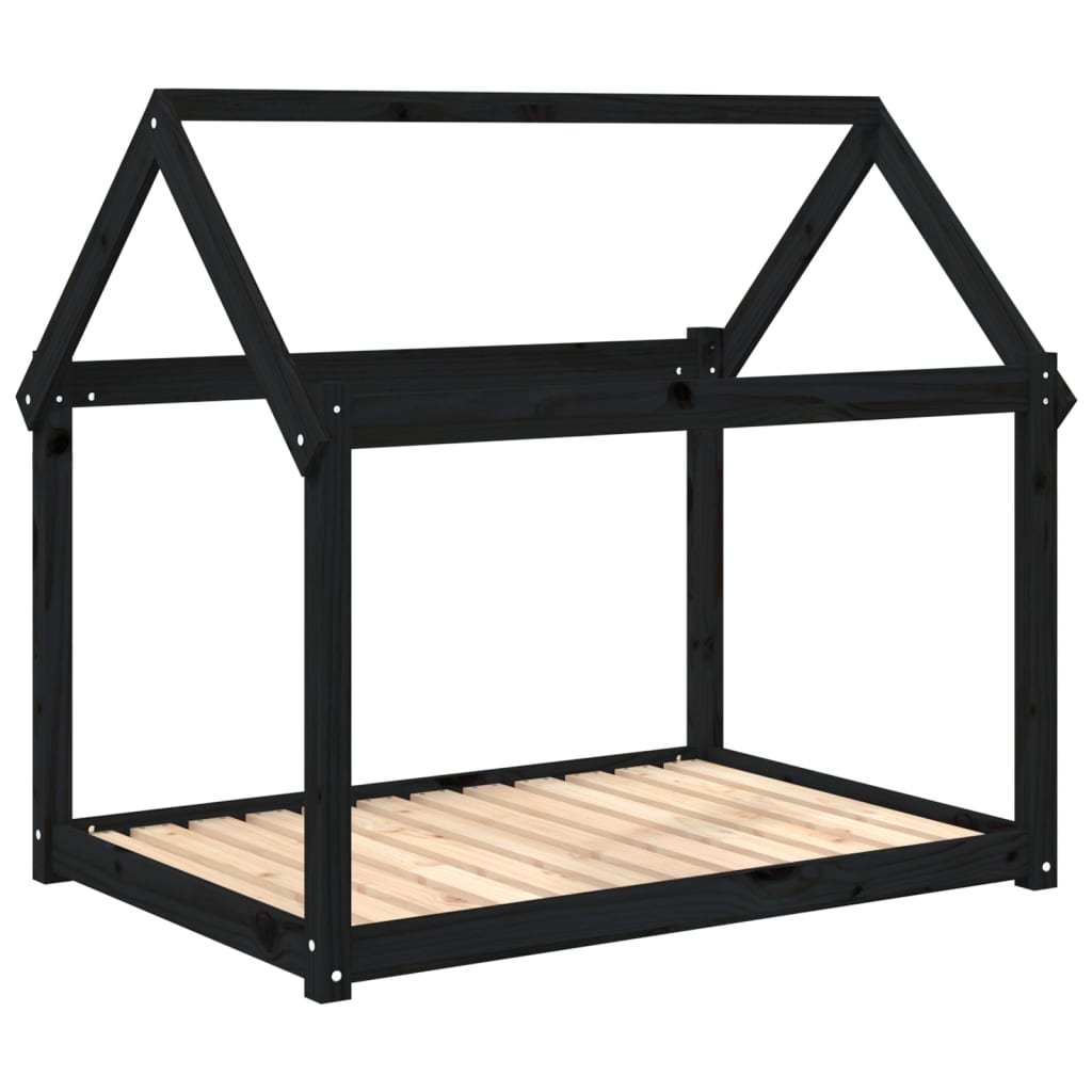 Vidaxl Dog Basket 111x80x100 cm Pino solido nero
