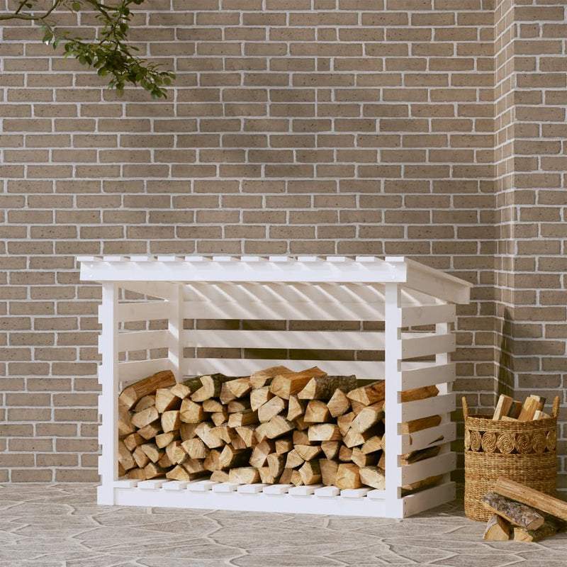 Vidaxl Fireplace Trek 108x73x79 cm de pino sólido blanco