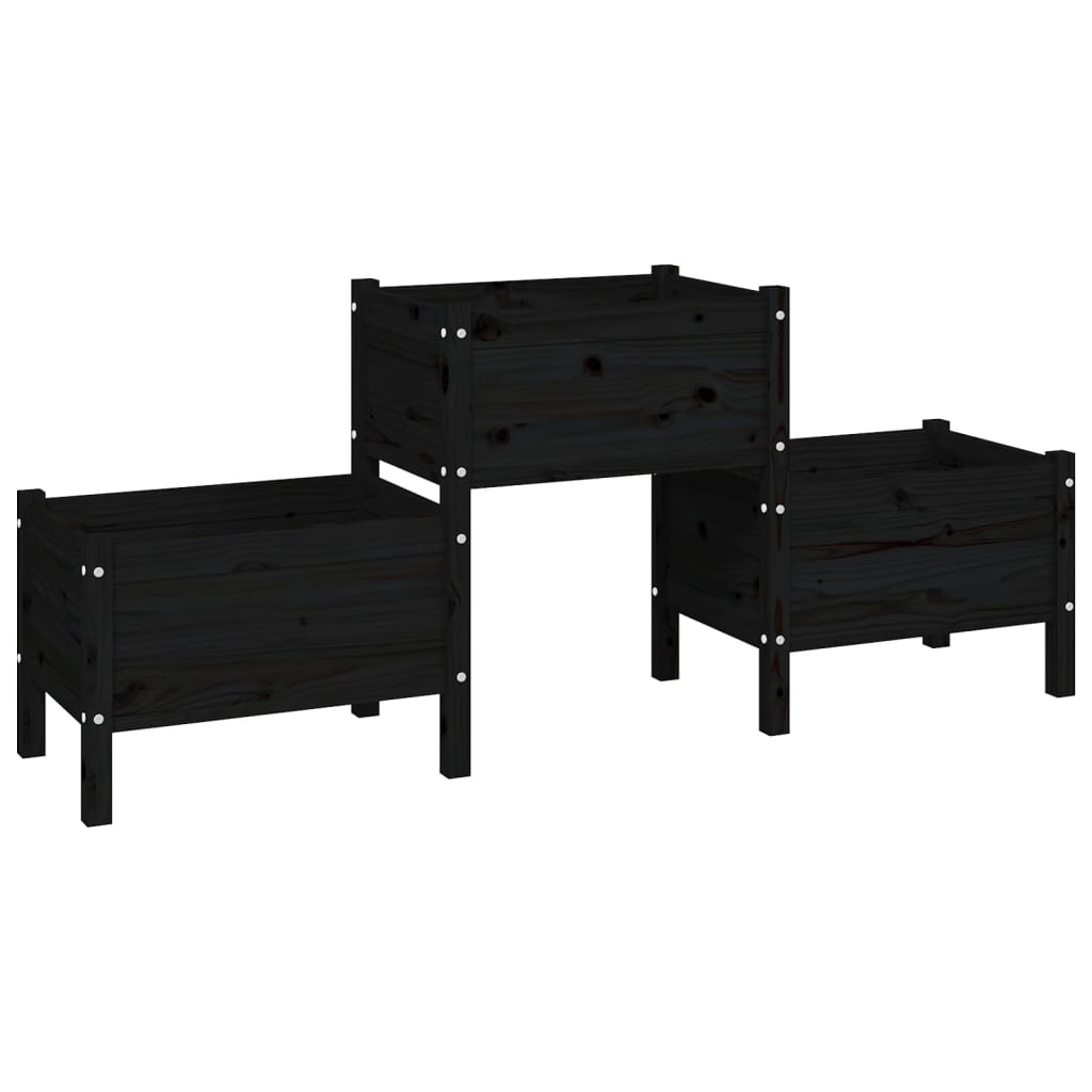 Vidaxl Planning Box 178.5x44x75 cm Solid Pine Negro