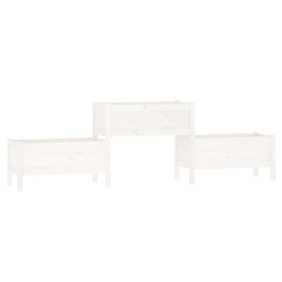 Casella di pianificazione Vidaxl 245.5x44x75 cm Pino solido bianco