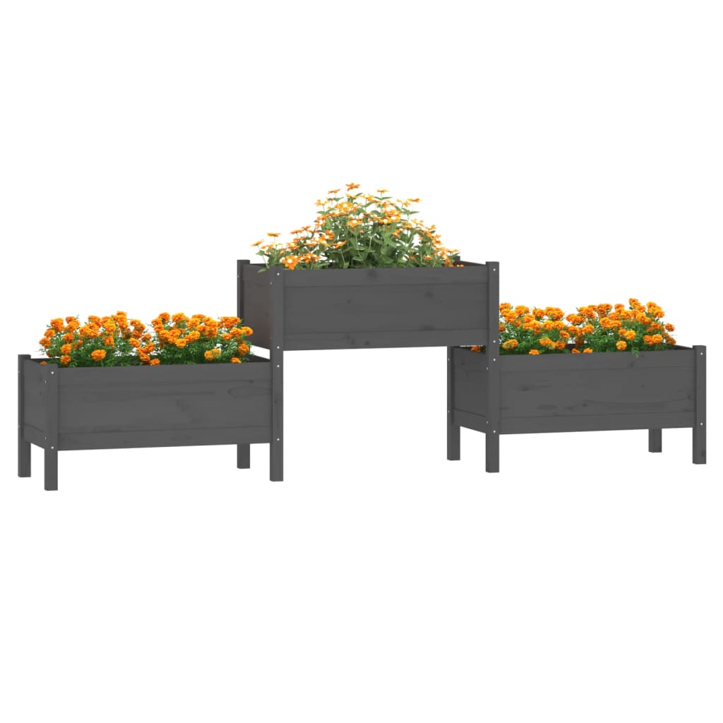 Vidaxl Planning Box 245.5x44x75 cm Solid Pine Gray