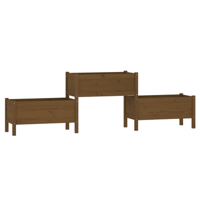 Casella di pianificazione Vidaxl 245.5x44x75 cm Miele di pino solido marrone