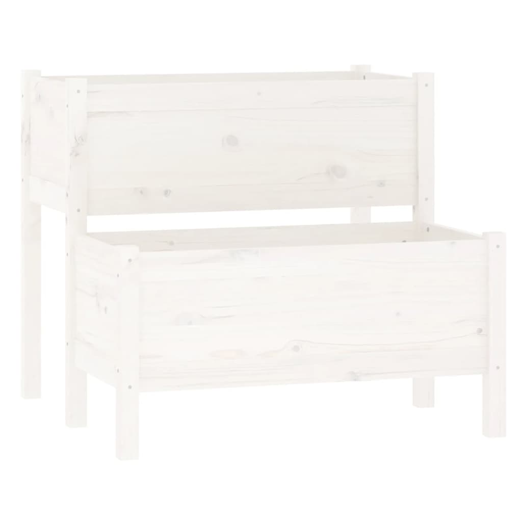 Vidaxl Planning Box 84.5x84x75 cm de pino sólido blanco