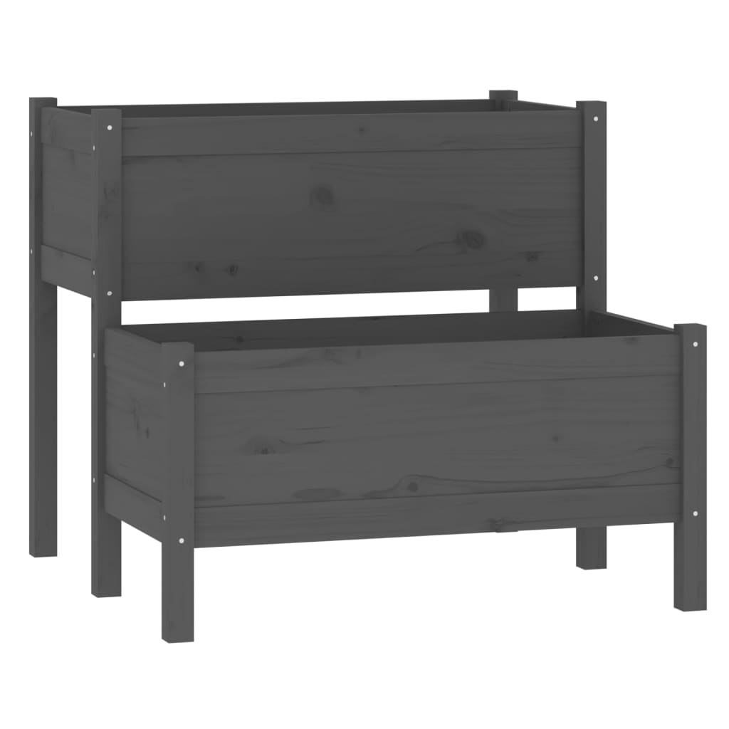 Vidaxl Planning Box 84.5x84x75 cm Solid Pine Gray