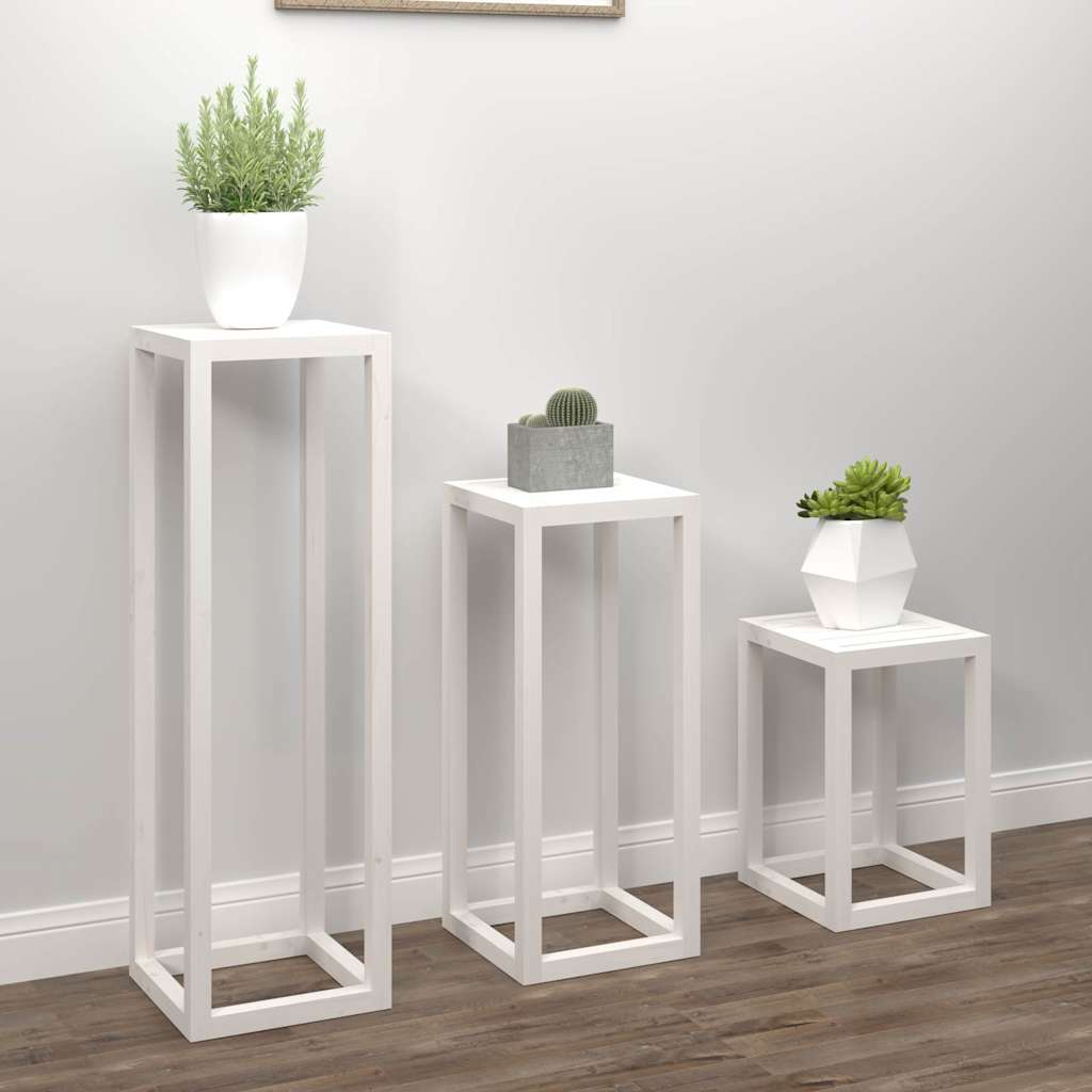 Vidaxl Stand in 3 parti Plant Set Pine Solid Pine