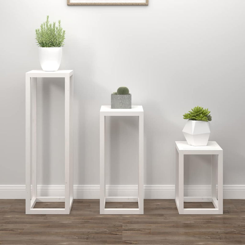Vidaxl Stand in 3 parti Plant Set Pine Solid Pine