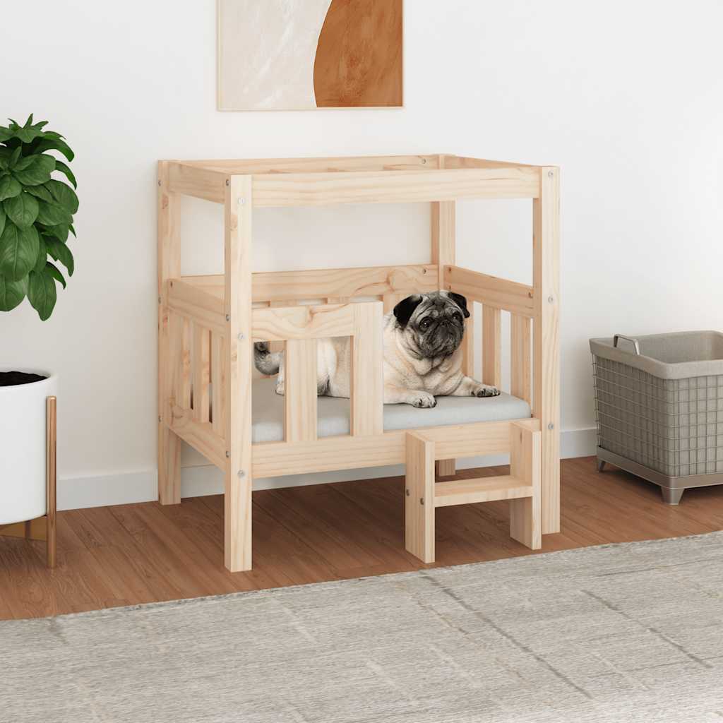 Vidaxl Dog Basket 65.5x43x70 cm Pino solido