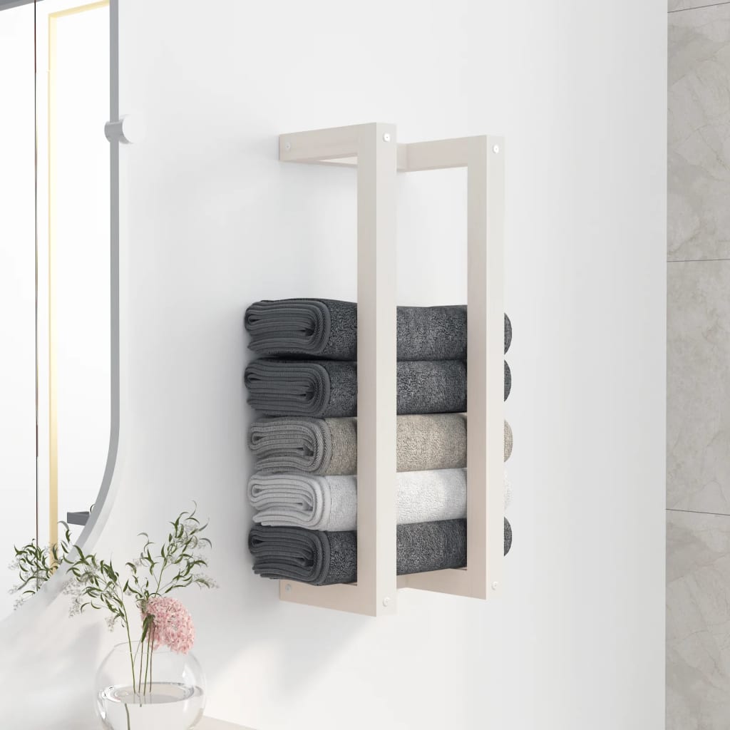 Porta asciugamani Vidaxx 23x18x60 cm in legno massello di pino bianco