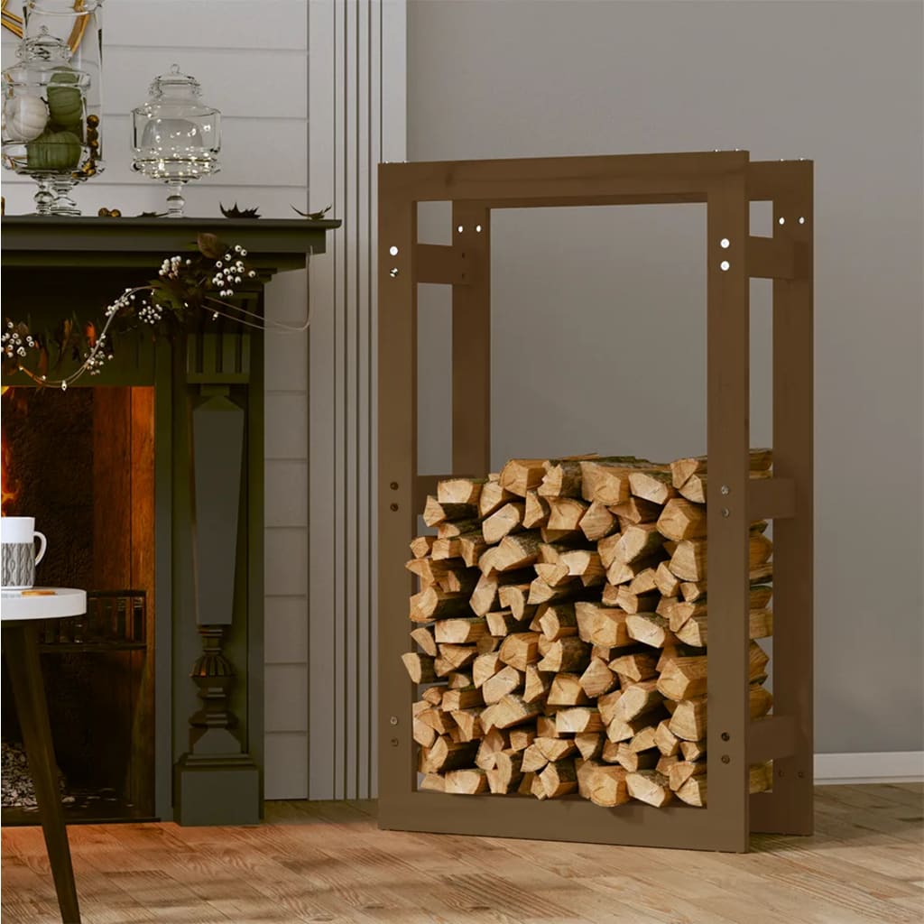 VIDAXL camino 60 x 25 x 100 cm Miele di pino solido marrone