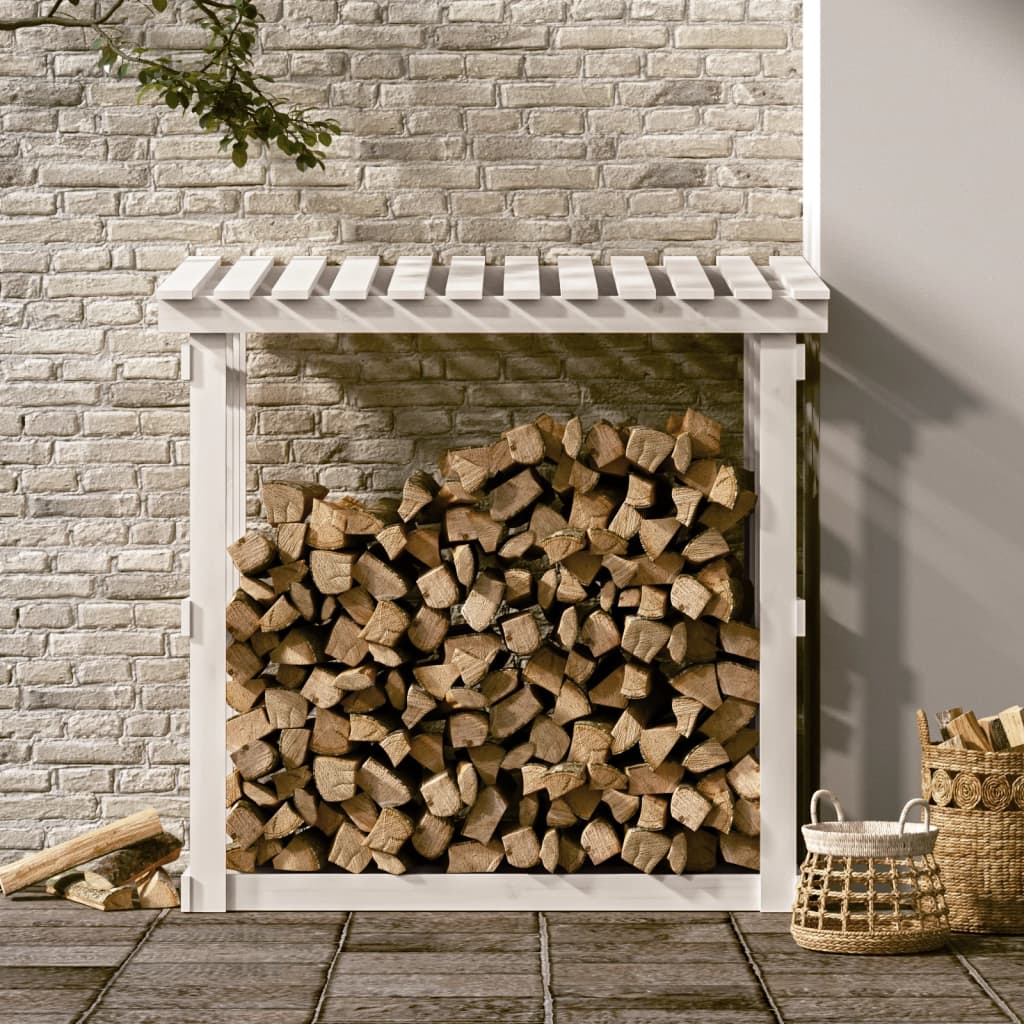 Leñero Vidaxx 108x64,5x109 cm madera maciza de pino blanco
