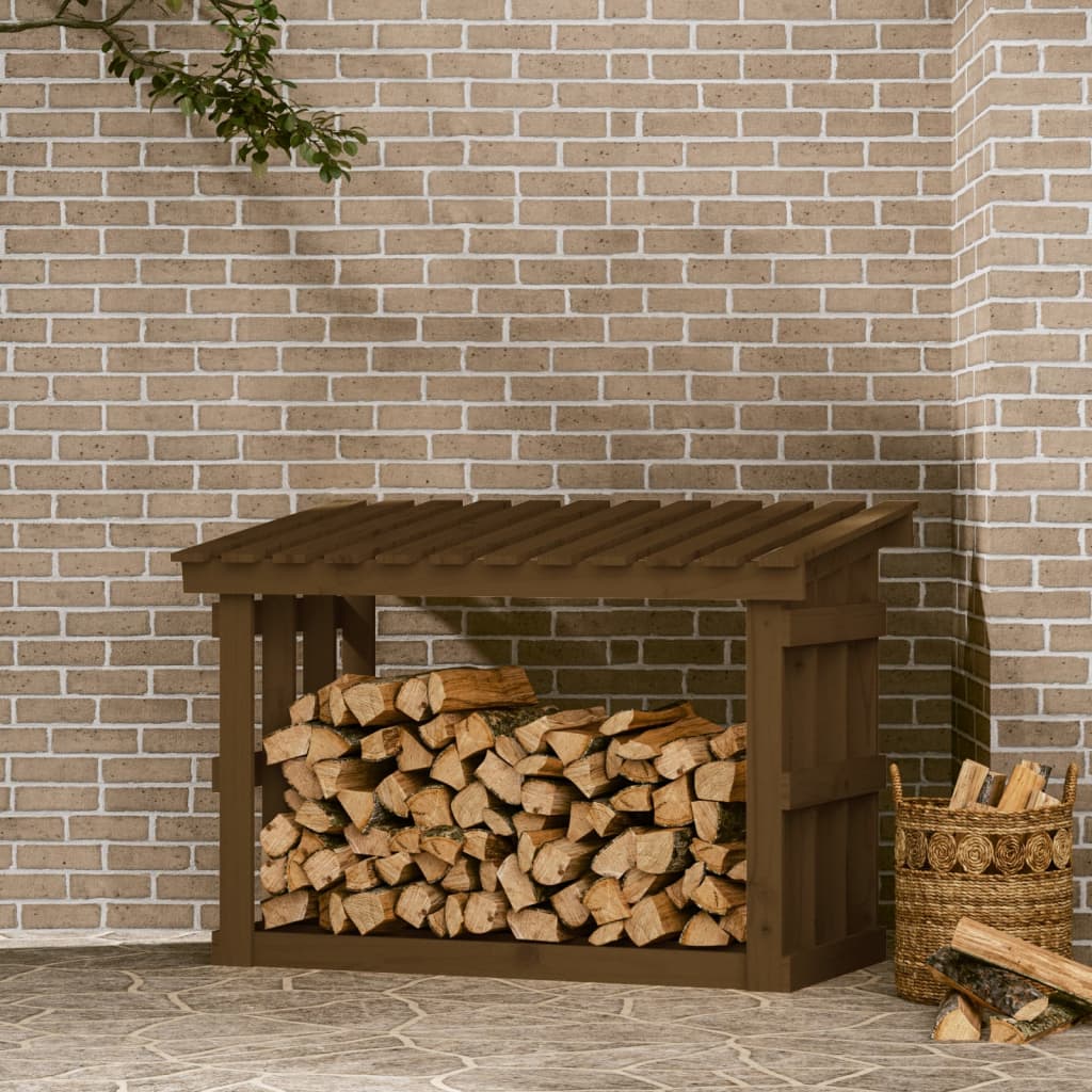 Chimenea de Vidaxl 108x64.5x77 cm de pino sólido marrón