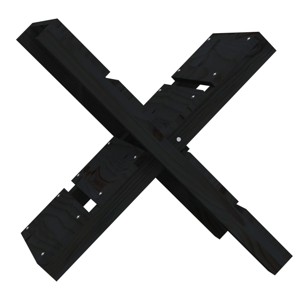 Porta a blocchi in legno Vidaxl 47x39.5x48 cm Pino solido nero