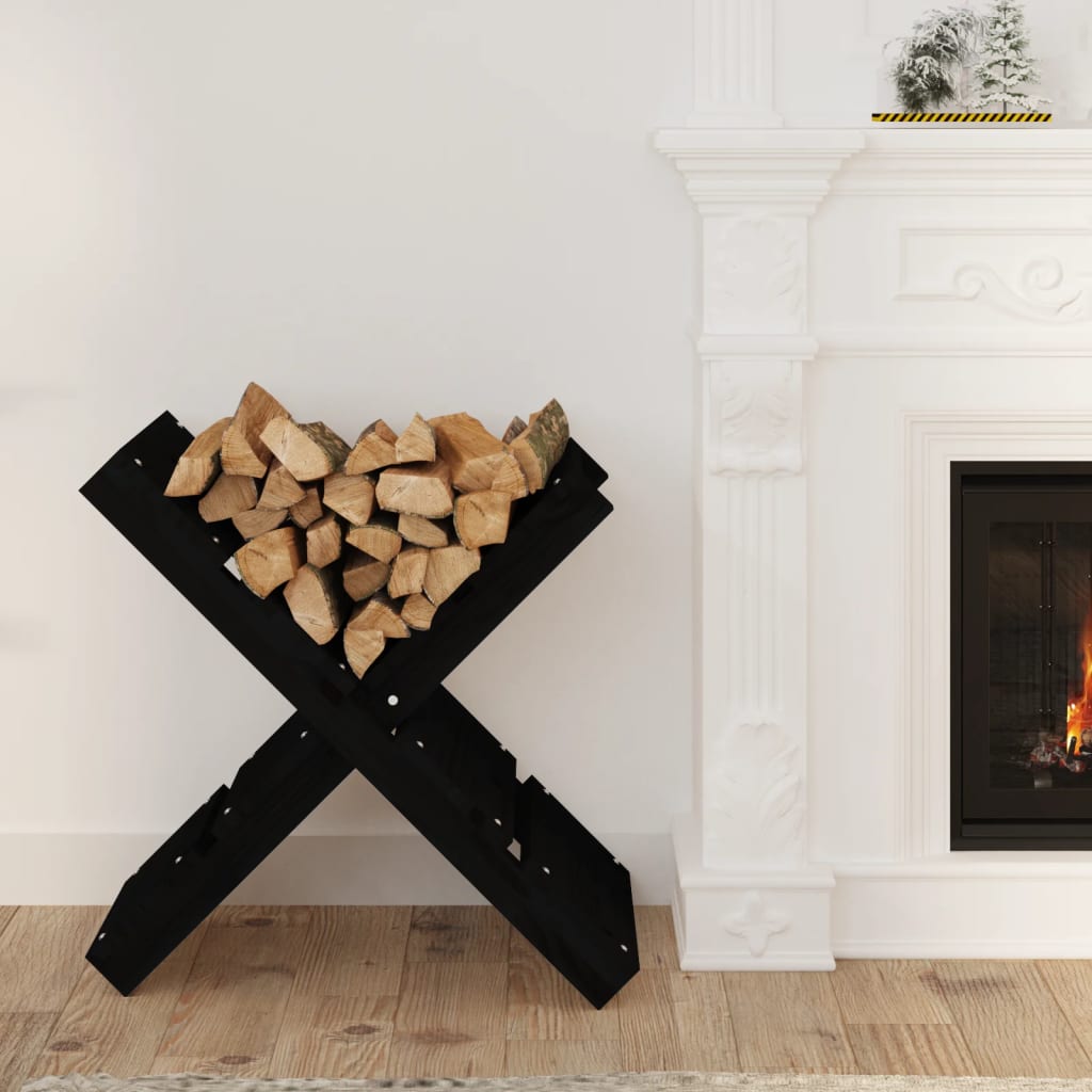 Porta a blocchi in legno Vidaxl 47x39.5x48 cm Pino solido nero