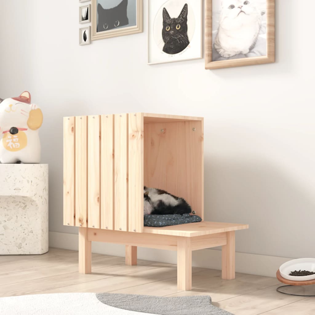 Vidaxl kattenhuis 60x36x60 cm pino solido