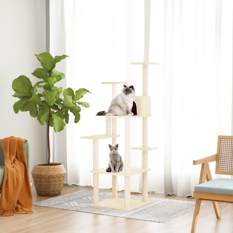 Vidaxl Cat Furniture con graffi di sisal 153 cm crema