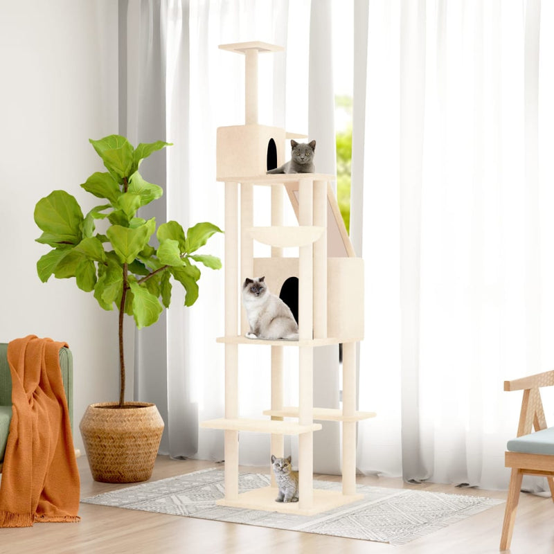 Vidaxl Cat Furniture con graffi di sisal 201 cm crema