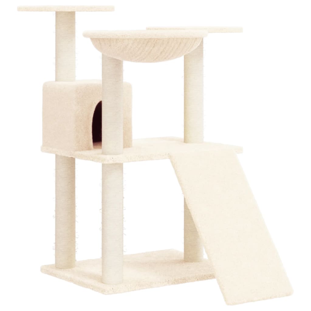 Muebles de gato de Vidaxl con postes de rascado de sisal 83 cm de crema