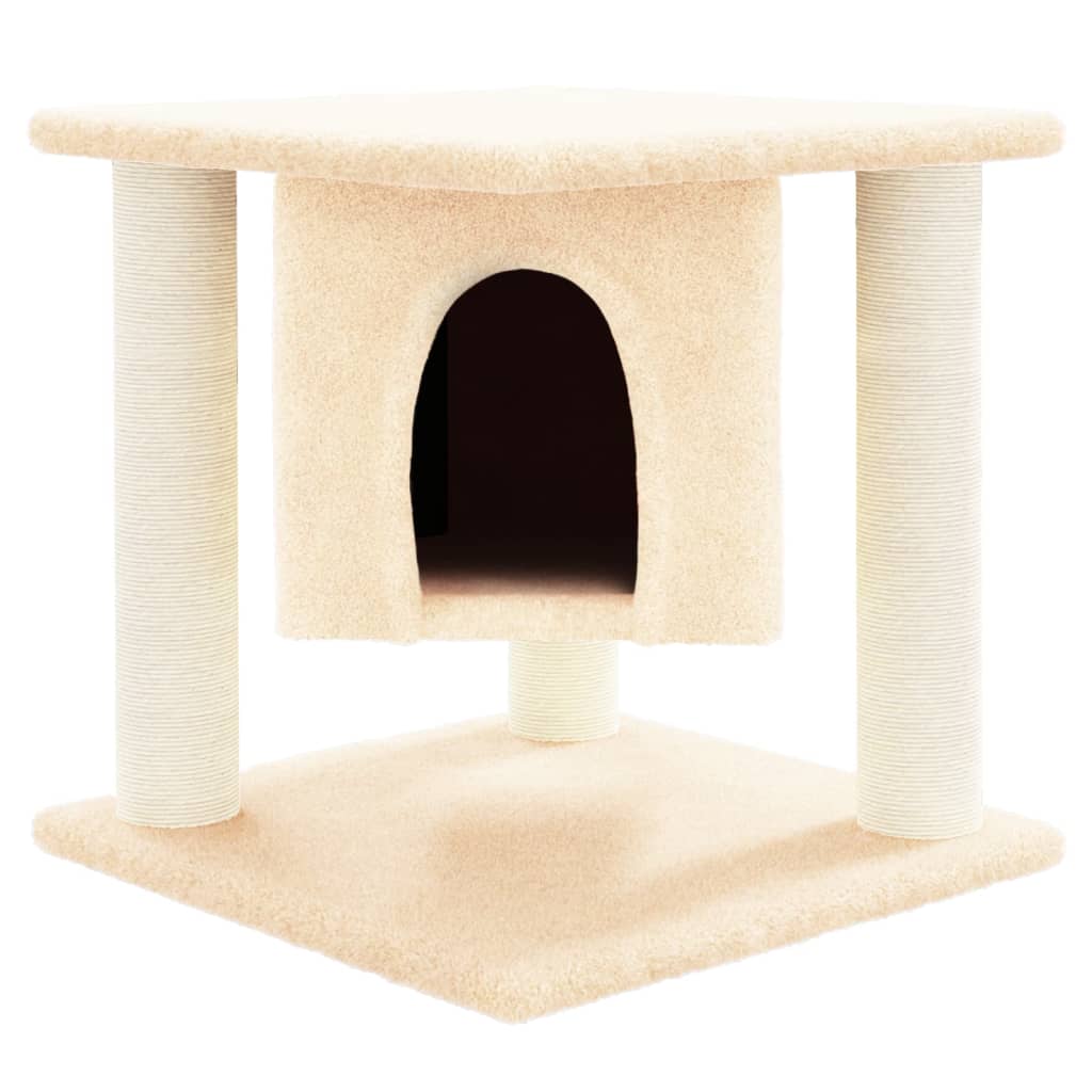 VidaXL Kattenmeubel met sisal krabpalen 37 cm crèmekleurig