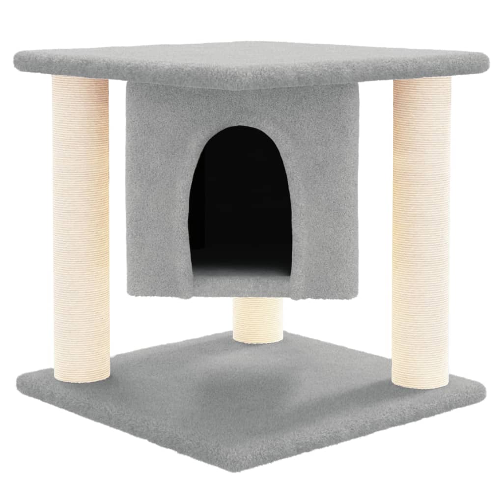 Muebles de gato de Vidaxl con postes de rascado de sisal 37 cm de gris claro