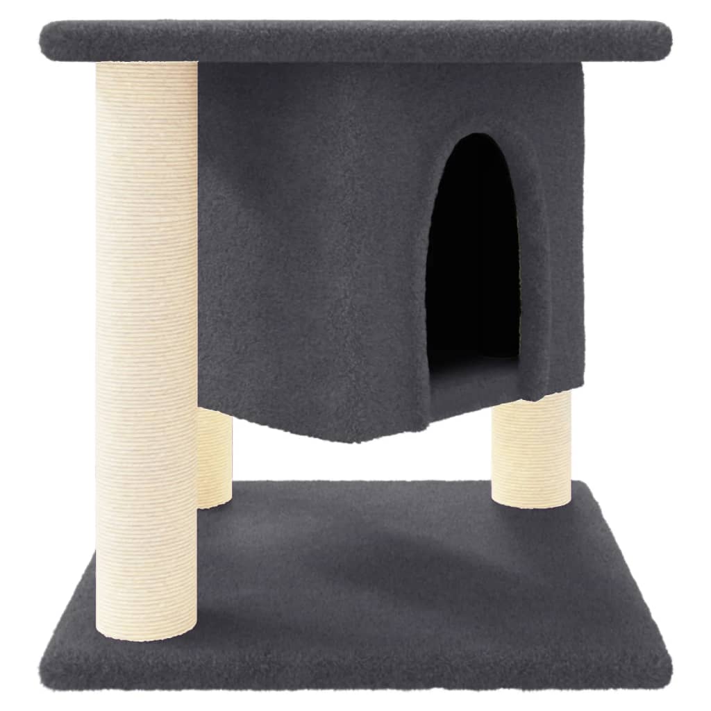 Muebles de gato de Vidaxl con postes de rascado de sisal 37 cm de gris oscuro