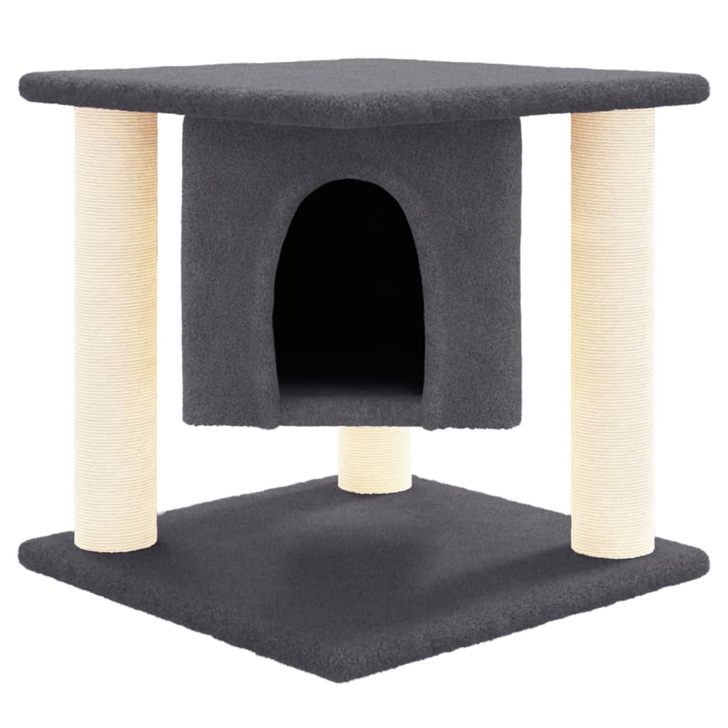 Muebles de gato de Vidaxl con postes de rascado de sisal 37 cm de gris oscuro