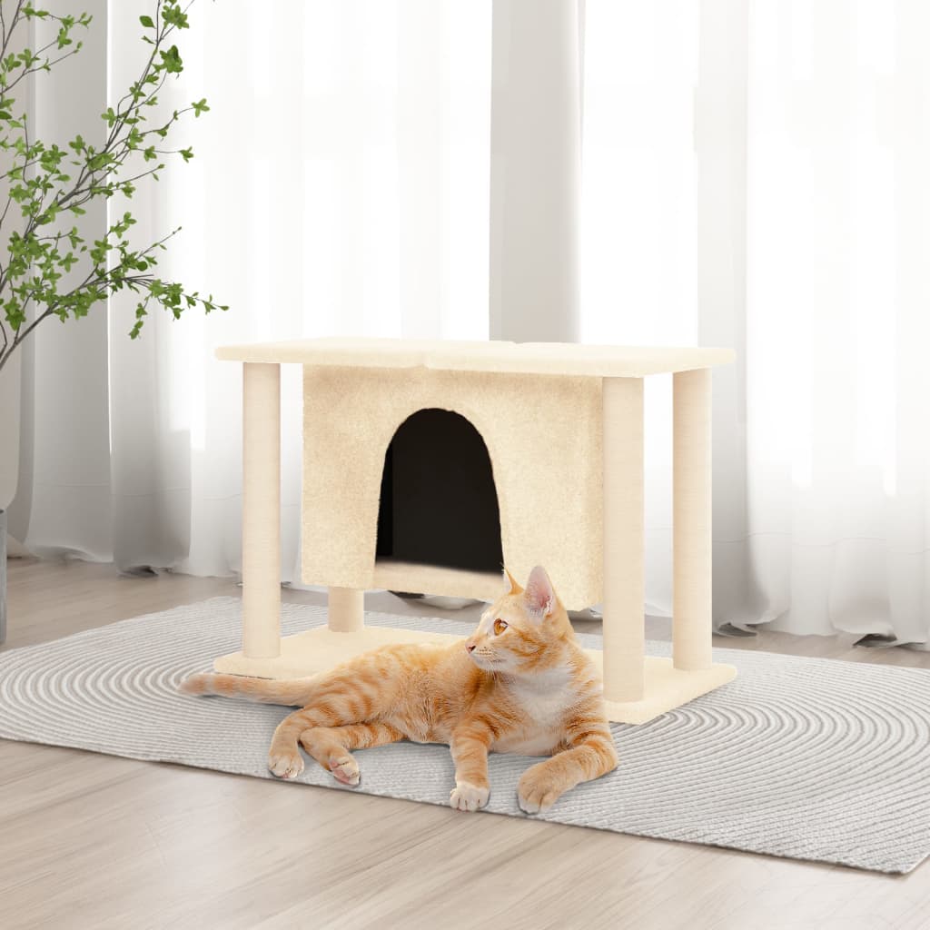 Vidaxl Cat Furniture con graffi di sisal Crema da 50 cm