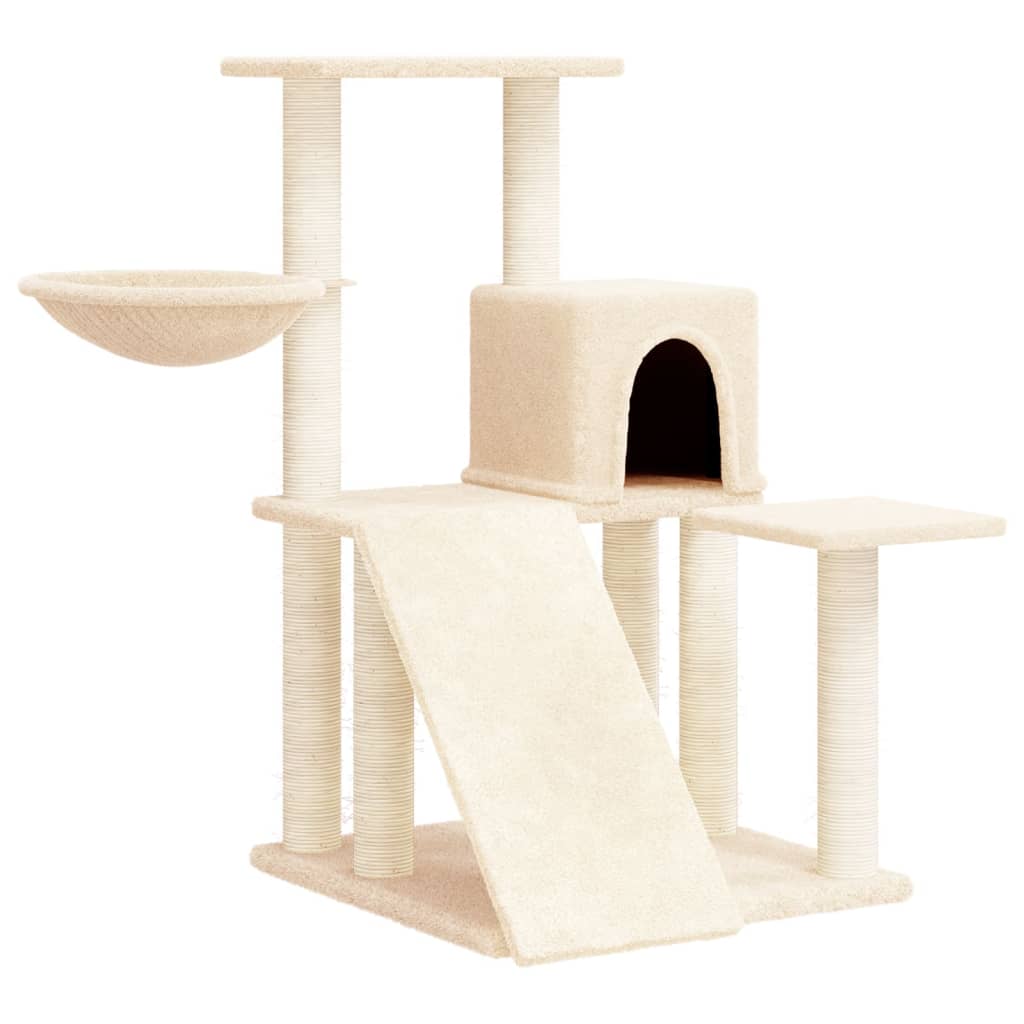 VidaXL Kattenmeubel met sisal krabpalen 82 cm crèmekleurig