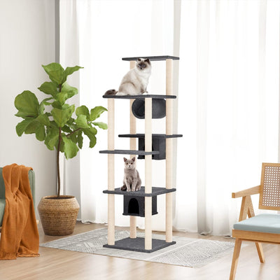 Vidaxl Cat Furniture con graffi di sisal 169 cm grigio scuro