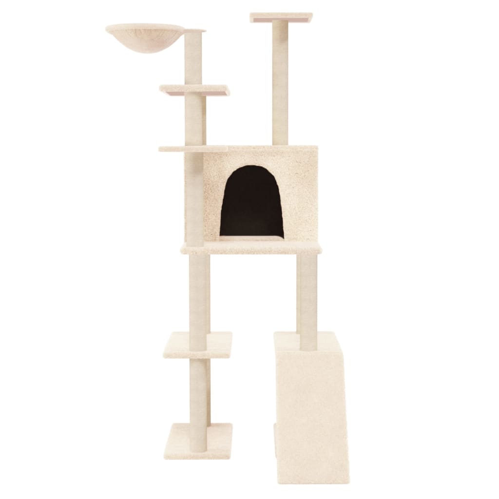 Vidaxl Cat Furniture con graffi di sisal a 166 cm crema