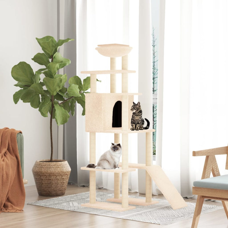 Vidaxl Cat Furniture con graffi di sisal a 166 cm crema