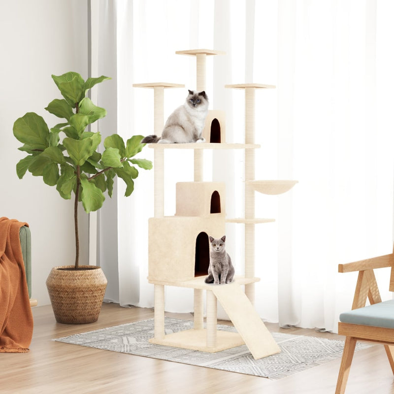 Vidaxl Cat Furniture con graffi di sisal a 175 cm crema