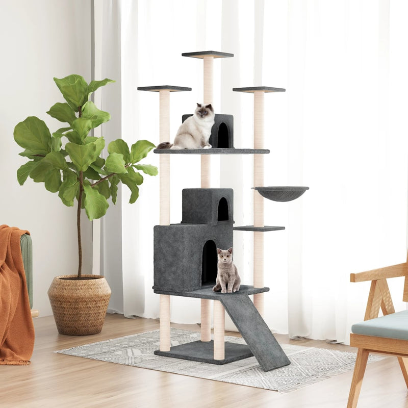 Vidaxl Cat Furniture con graffi di sisal 175 cm grigio scuro