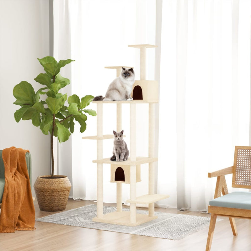 Vidaxl Cat Furniture con graffi di sisal 176 cm crema