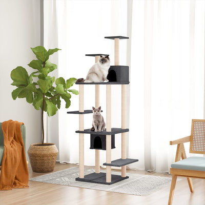 Vidaxl Cat Furniture con graffi di sisal 176 cm grigio scuro