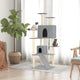 Muebles de gato de Vidaxl con postes de rascado de sisal 153 cm de gris claro