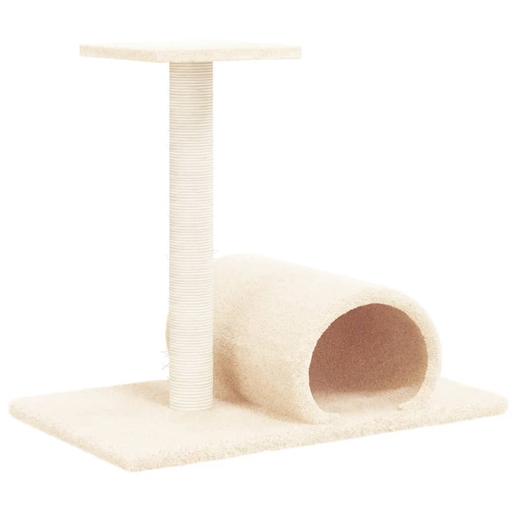 Vidaxl Cat Furniture con tunnel 60x34.5x50 cm Crema