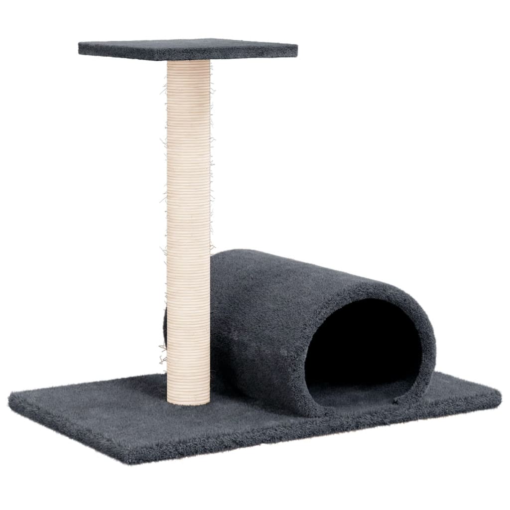 Vidaxl Cat Mobili con tunnel 60x34.5x50 cm grigio scuro