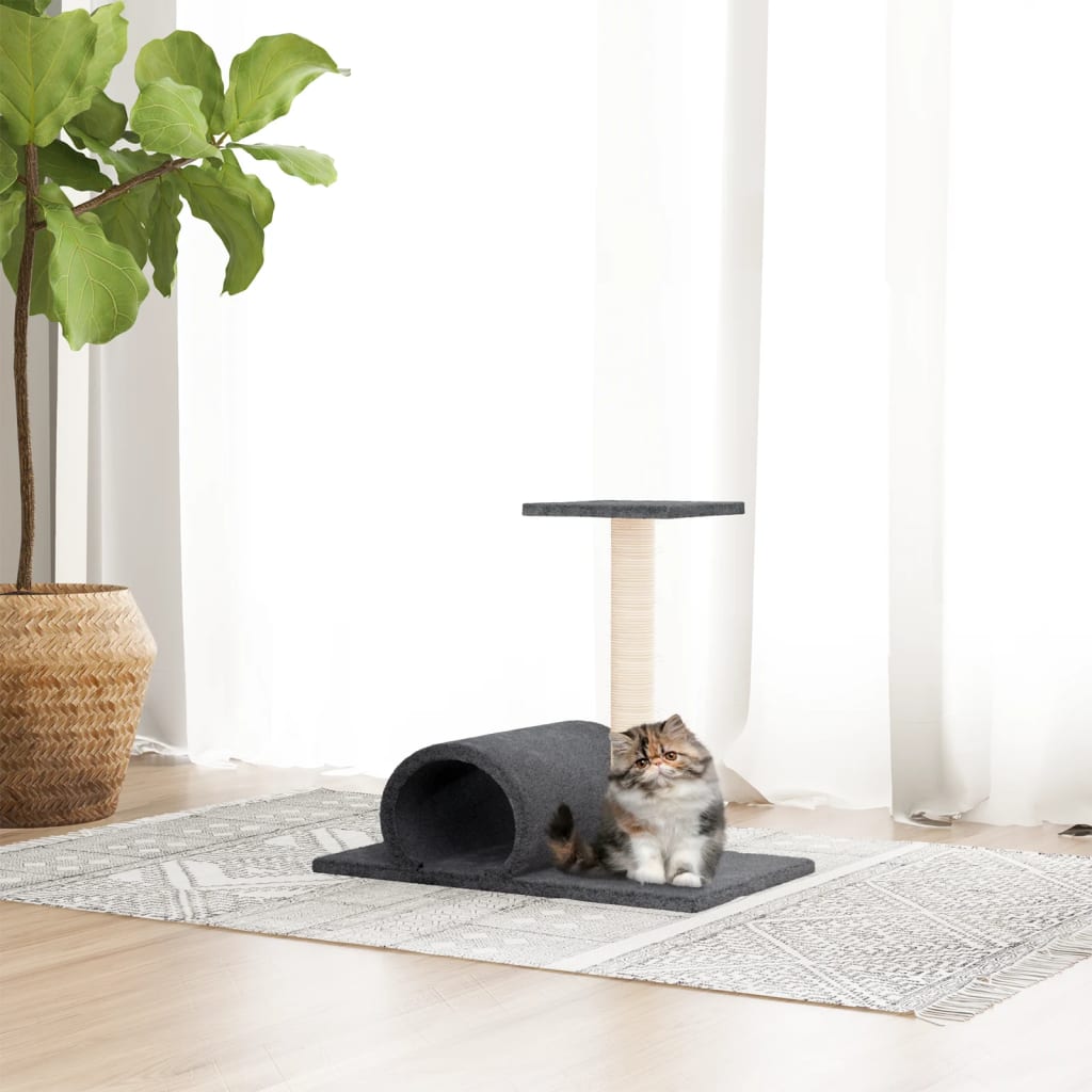 Vidaxl Cat Mobili con tunnel 60x34.5x50 cm grigio scuro