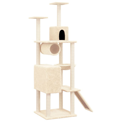 Vidaxl Cat Furniture con graffi di sisal a 168 cm crema