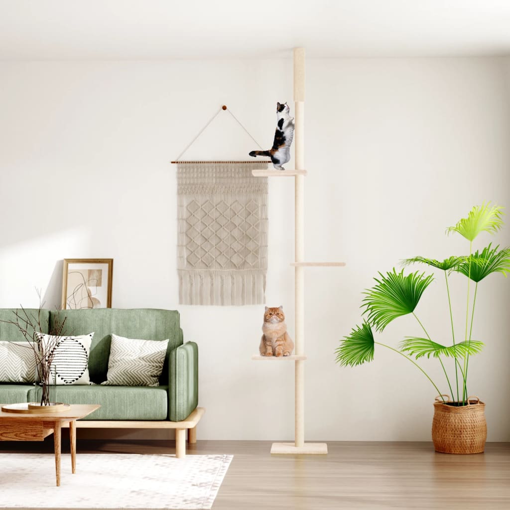 Vidaxl Cat Muebles de piso a techo 267.5-297.5 cm de color crema