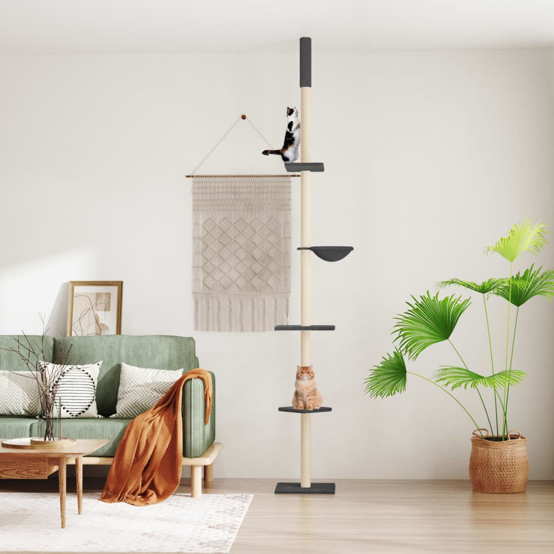 Vidaxl Cat Muebles de piso a techo 263.5-289.5 cm de gris oscuro