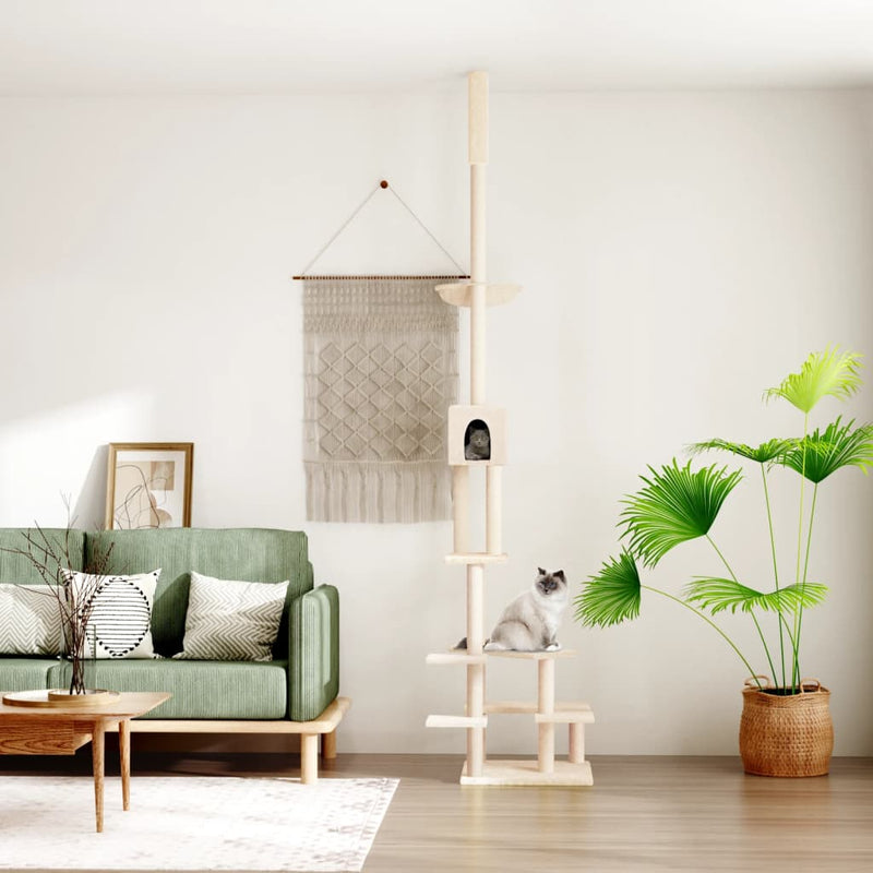 Vidaxl Cat Moberniture piso a techo 268.5-294.5 cm de color crema