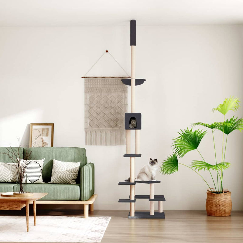 Vidaxl Cat Furniture Pavimento al soffitto 268,5-294,5 cm grigio scuro