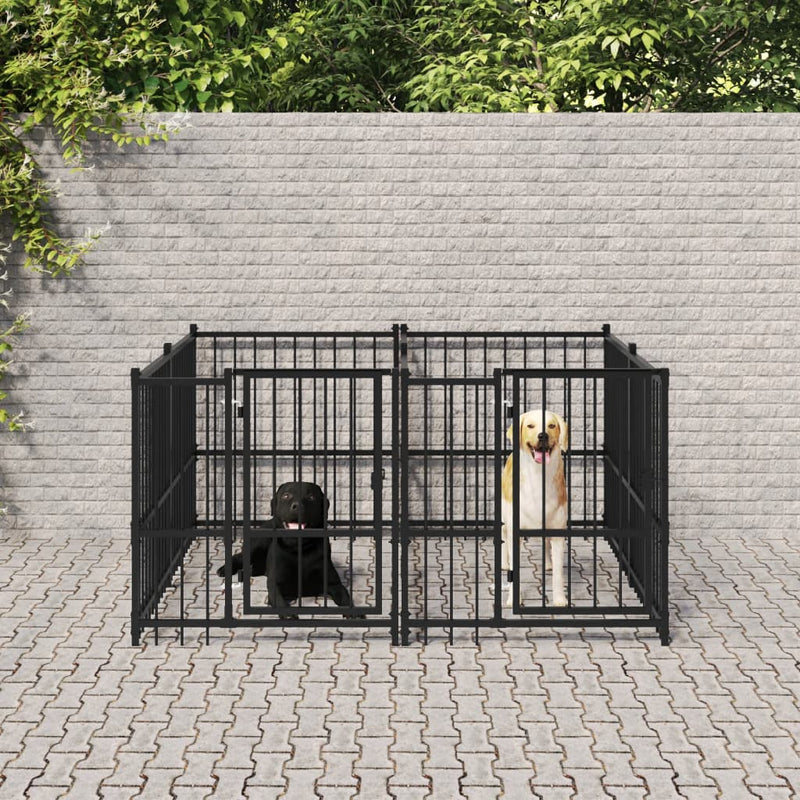 Vidaxl Dog Kennel per 3,75 m² acciaio