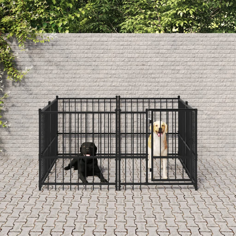 Vidaxl Dog Kennel per 3,75 m² acciaio
