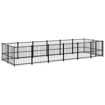 VidaXL Hondenkennel voor buiten 11,26 m² staal