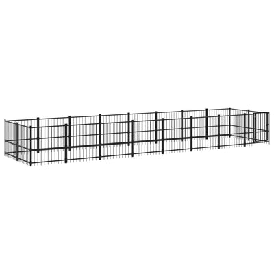 VidaXL Hondenkennel voor buiten 15,02 m² staal