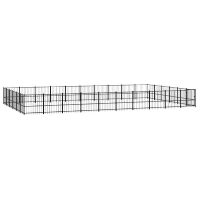 VidaXL Hondenkennel voor buiten 56,45 m² staal