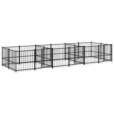 VidaXL Hondenkennel voor buiten 11,26 m² staal