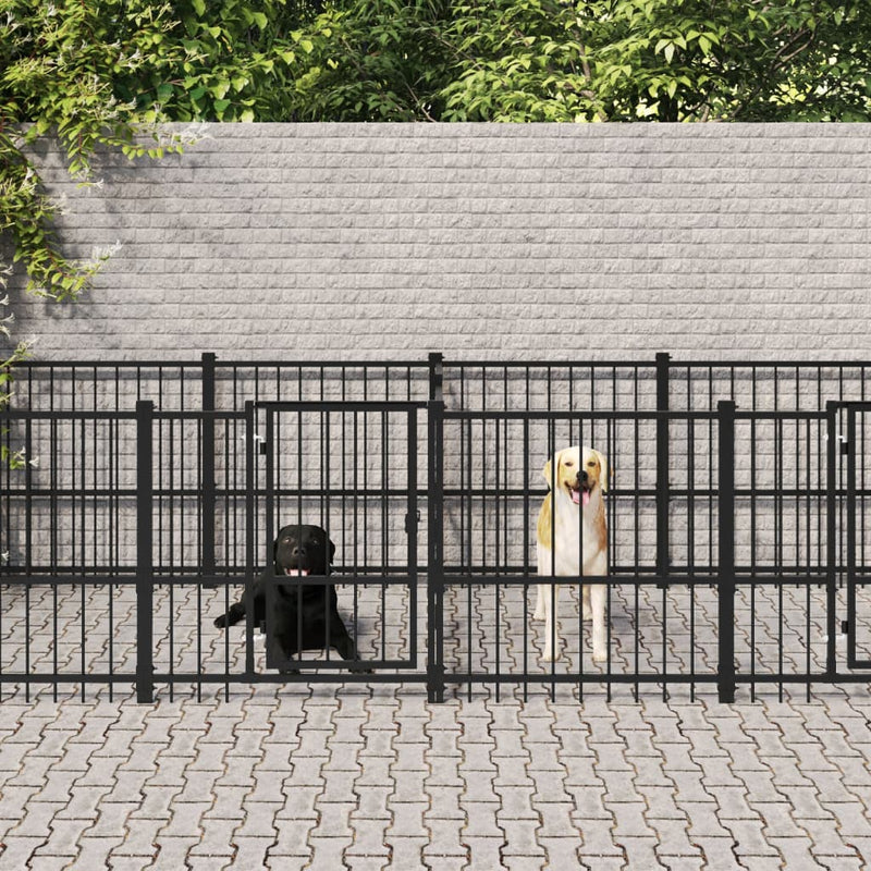 Perrera de perros Vidaxl para acero de 11.26 m²